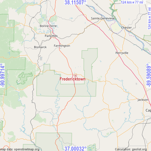 Fredericktown on map