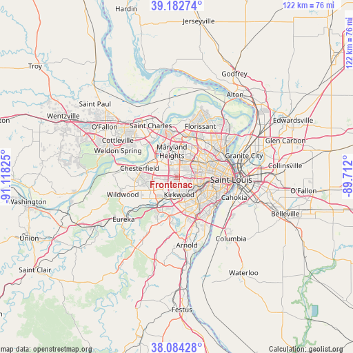 Frontenac on map