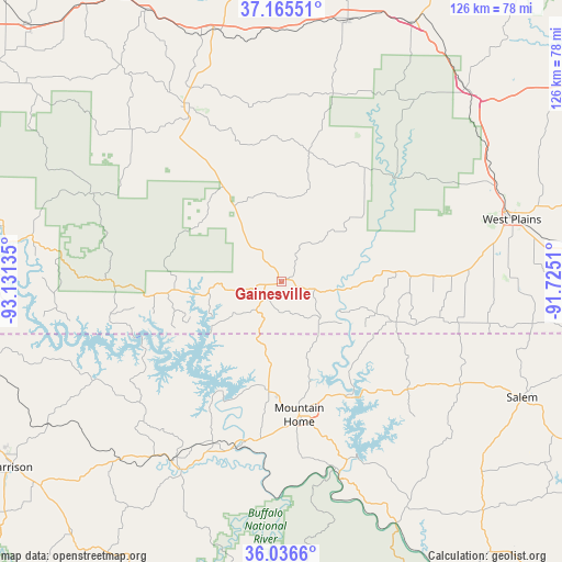 Gainesville on map