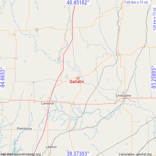 Gallatin on map