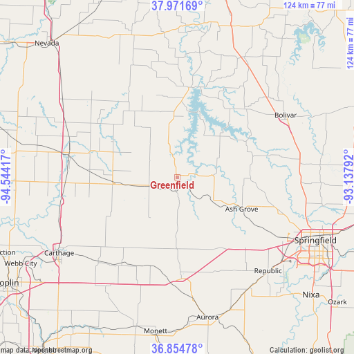 Greenfield on map