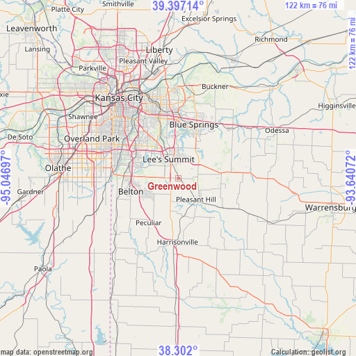 Greenwood on map