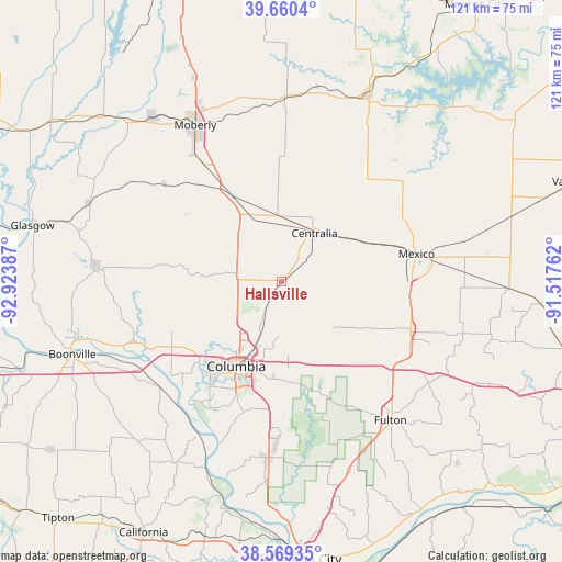 Hallsville on map