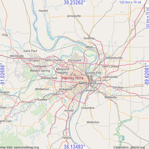 Hanley Hills on map