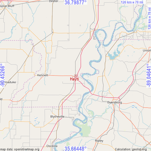 Hayti on map