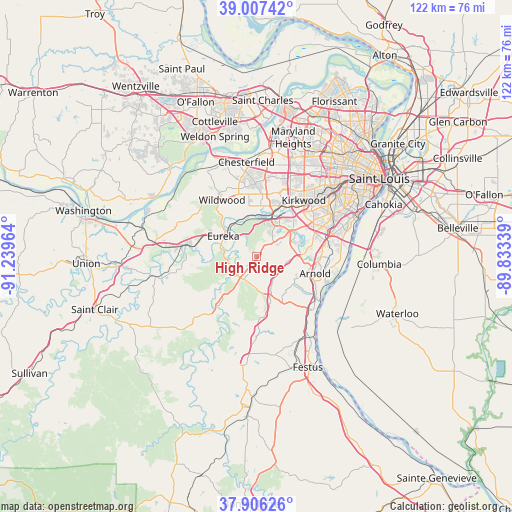 High Ridge on map