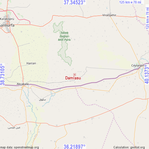 Damlasu on map
