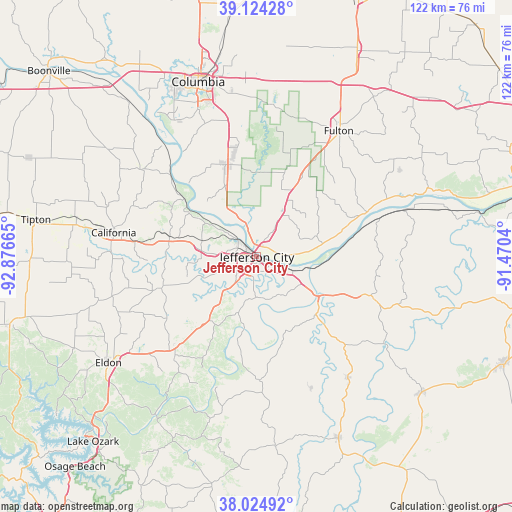 Jefferson City on map