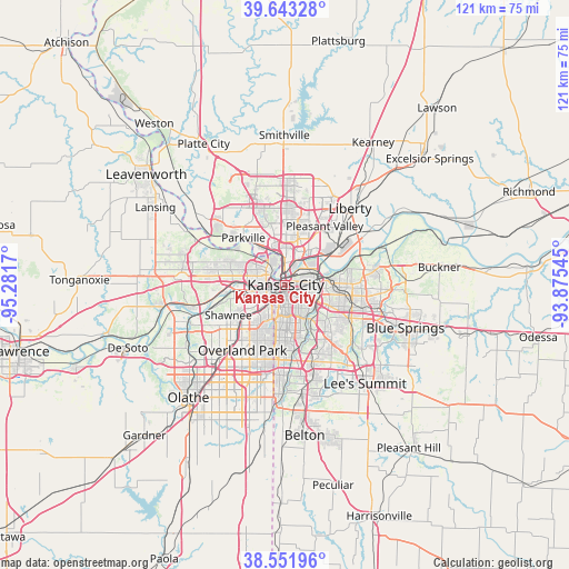 Kansas City on map