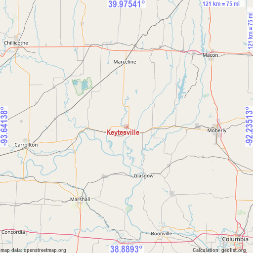 Keytesville on map