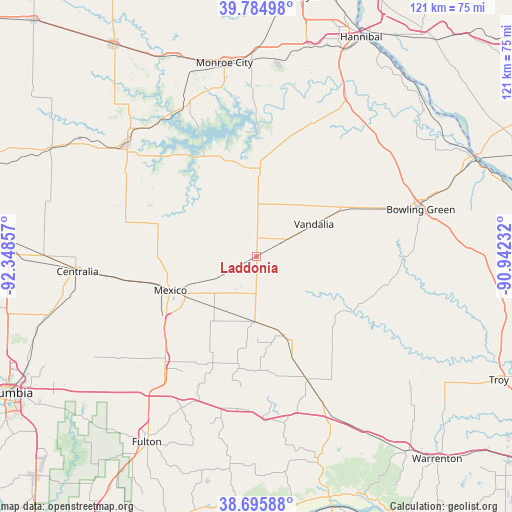 Laddonia on map