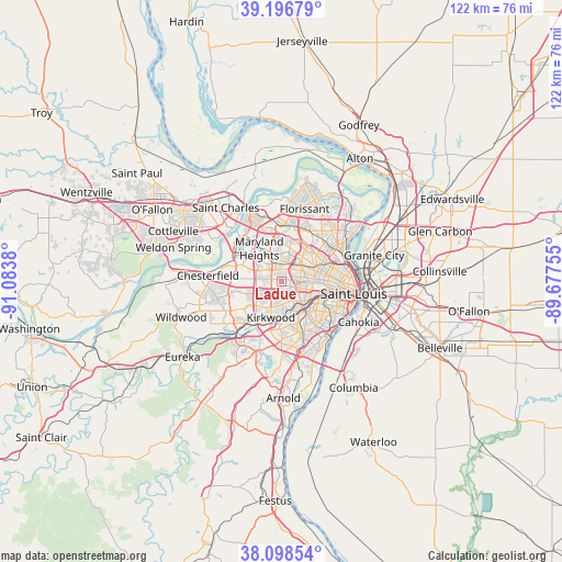 Ladue on map