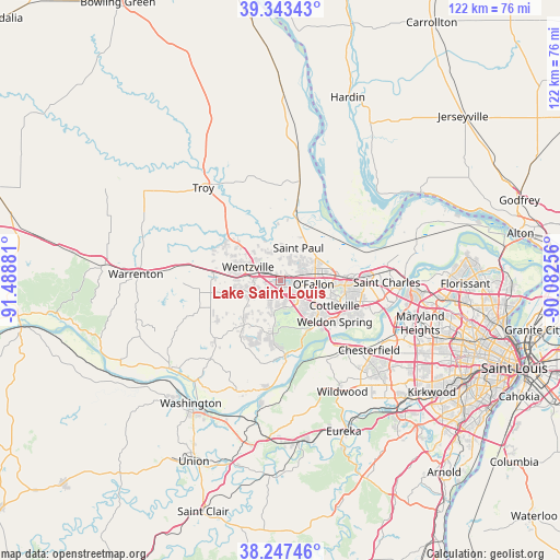 Lake Saint Louis on map