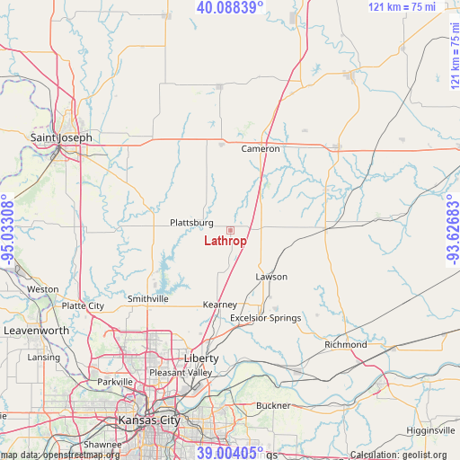 Lathrop on map