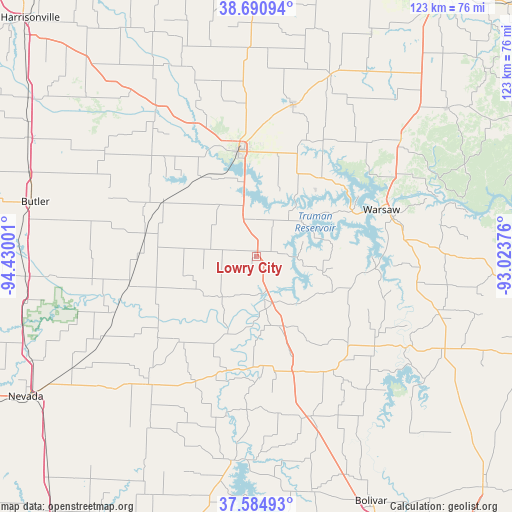 Lowry City on map