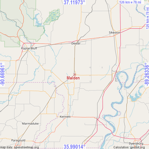 Malden on map