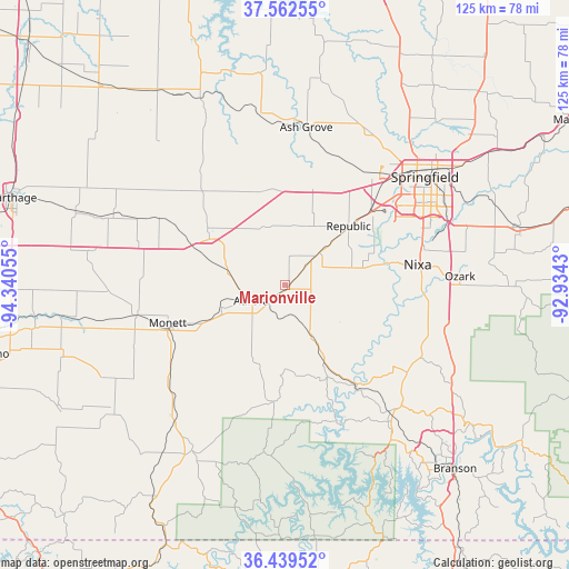 Marionville on map