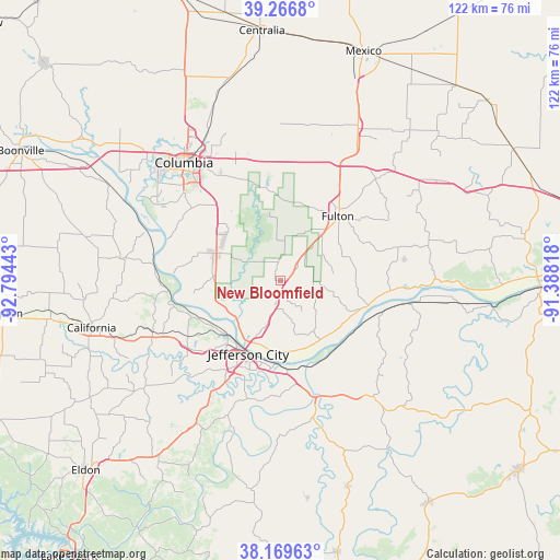 New Bloomfield on map