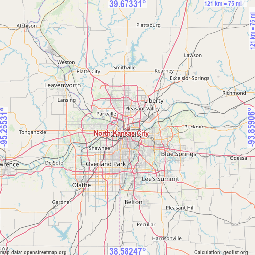 North Kansas City on map