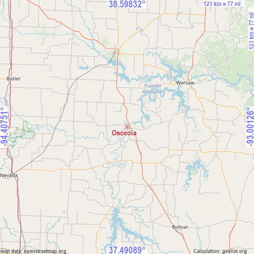 Osceola on map