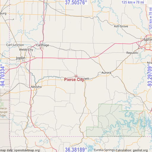 Pierce City on map