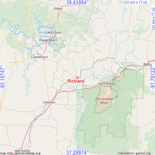 Richland on map