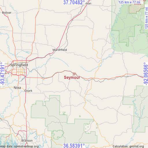 Seymour on map