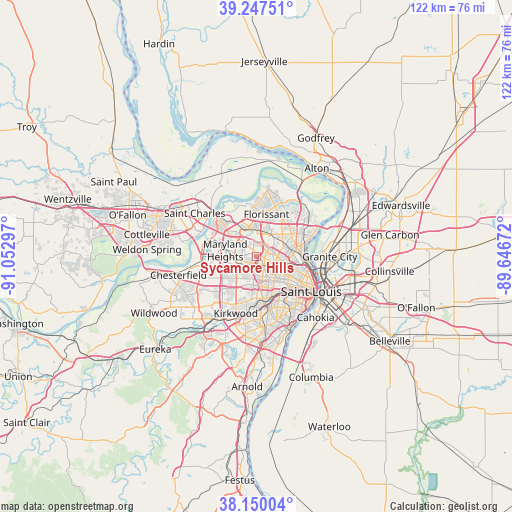 Sycamore Hills on map