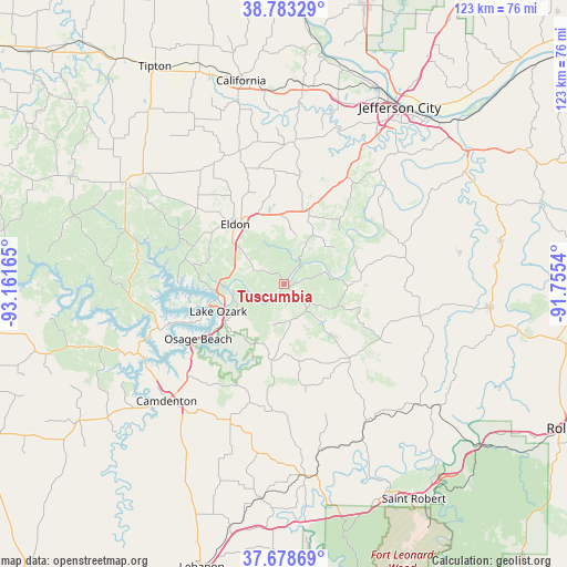 Tuscumbia on map