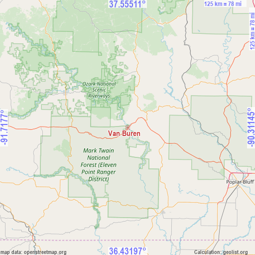 Van Buren on map