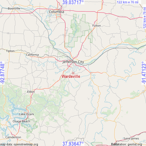 Wardsville on map