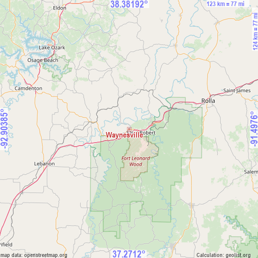Waynesville on map