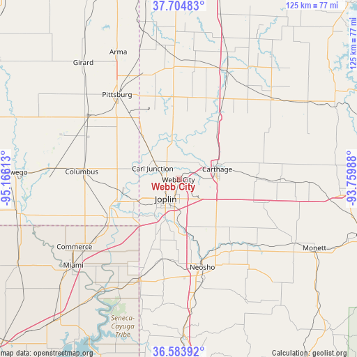 Webb City on map