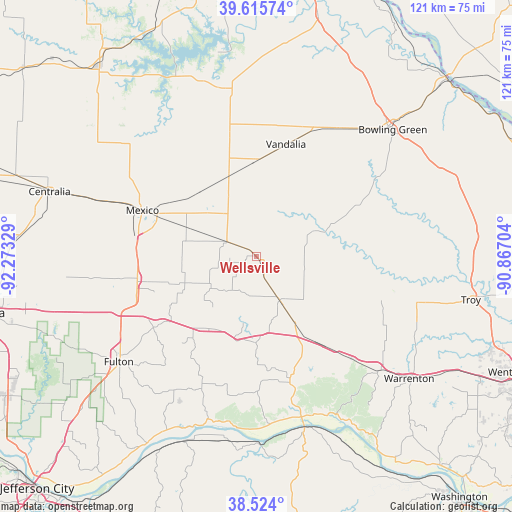 Wellsville on map