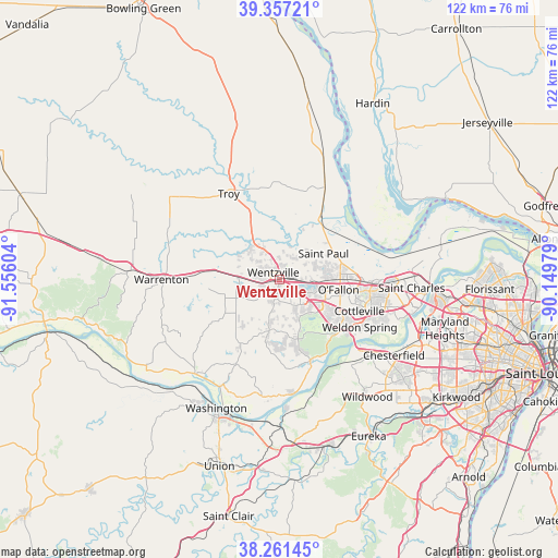 Wentzville on map
