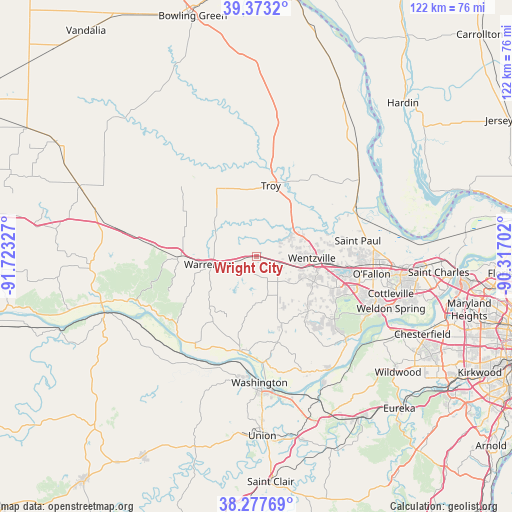 Wright City on map