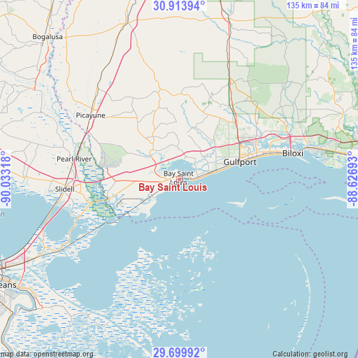 Bay Saint Louis on map