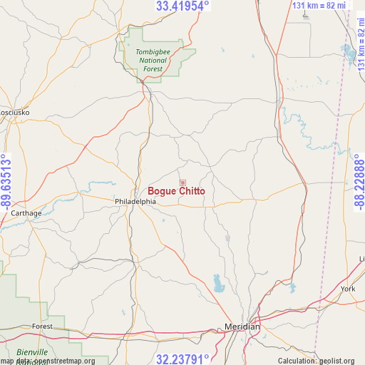 Bogue Chitto on map