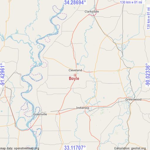 Boyle on map