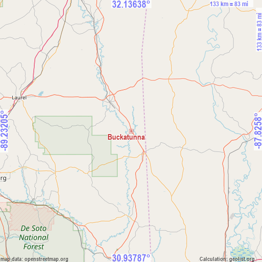 Buckatunna on map