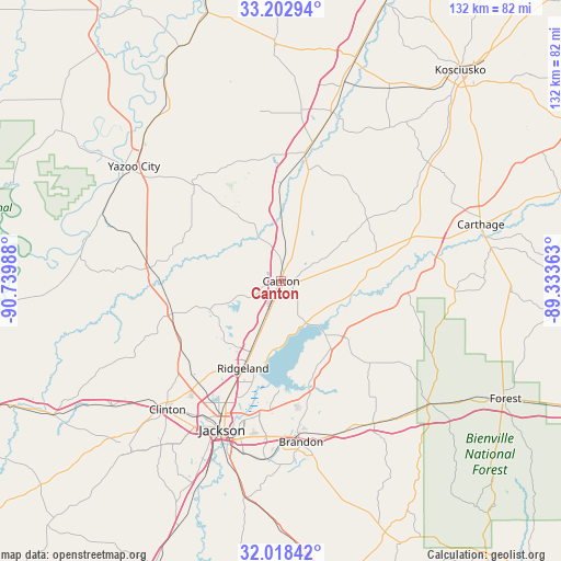 Canton on map