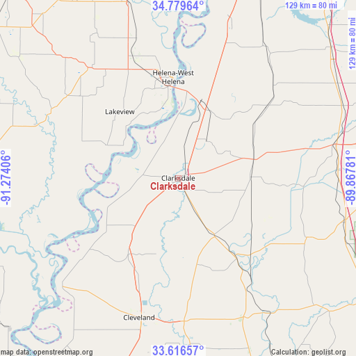 Clarksdale on map