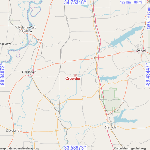 Crowder on map