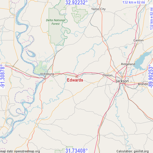 Edwards on map