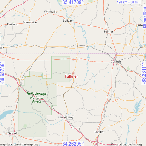 Falkner on map