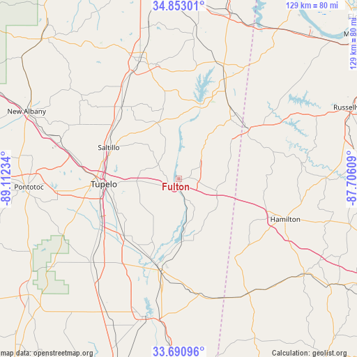 Fulton on map