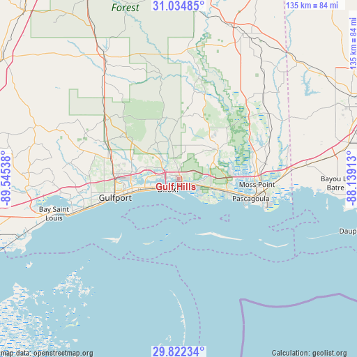 Gulf Hills on map