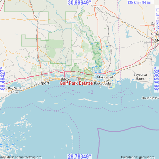Gulf Park Estates on map