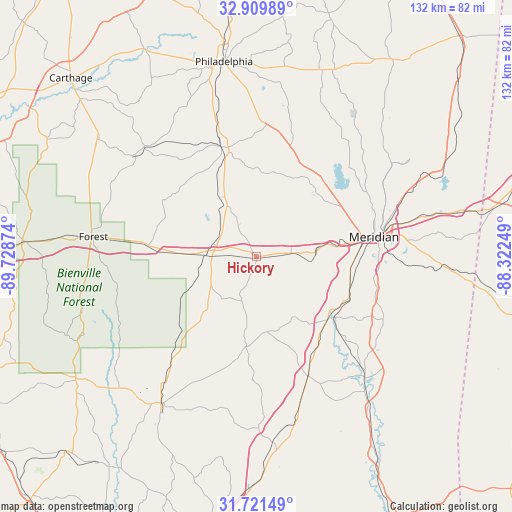 Hickory on map