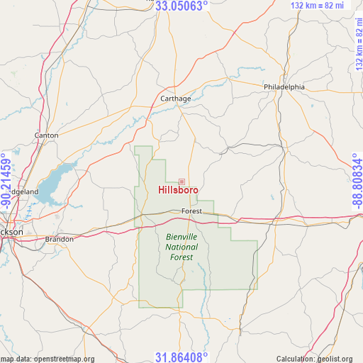 Hillsboro on map